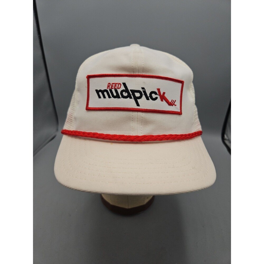 Reed Mudpick Tools Rope Patch White Oil Field Mesh Snapback Trucker Hat Cap USA